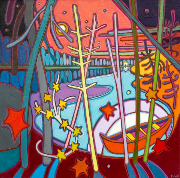Moonlight Glow on Georgian Bay - Darlene Kulig - Canadian Artist